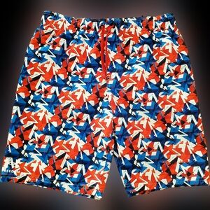 Under Armour Freedom USA Red White Blue Boys Youth XL Swim Trunks Shorts